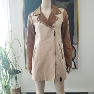 Rudsak | Waxed Cotton and Leather Asymmetrical Trench Coat